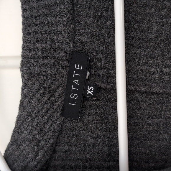 1.State waffle knit drape front top - Picture 3 of 4